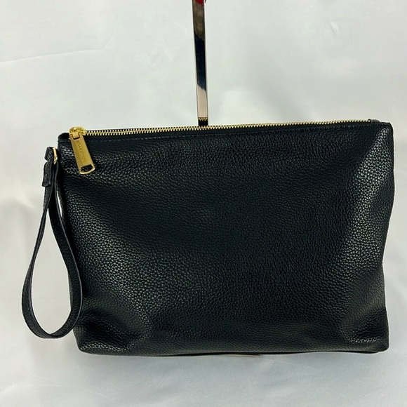 Steve Madden Large Logo Pebbled Leather Pink Tote Bag with Black Envelope Bag - Picture 10 of 14